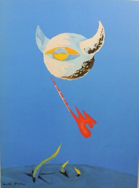 Andre Masson (1896-1987) Original Lithograph: Original color lithograph, "The Moon," by Andre Masson (1896-1987). Plate signed. Circa 1938. 14 x 10 3/8 inches. Excellent condition. Unframed.