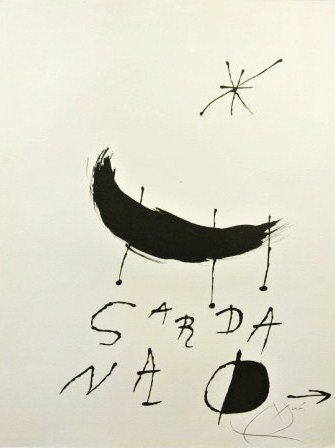Joan Miro (1893-1983) Signed Lithograph: Original black and white lithograph, untitled, by Joan Miro (1893-1983), circa 1968-69. Pencil signed lower right. Edition size unknown. 19 1/4 x 14 3/4 inches. Excellent condition. Unframed. Provenan