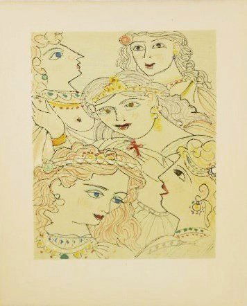 Andre Derain (1880-1954) Original Lithograph: Original color lithograph by Andre Derain (1880-1954), unsigned (as originally published). Sheet size: 11 3/8 x 9 3/8 inches. Image size: 8 3/8 x 6 3/4 inches. Unframed. Very good condition.