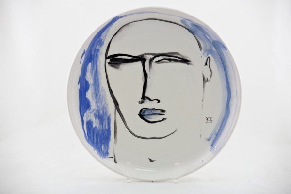 Luigi Benzoni (b. 1956) Ceramic Plate: Ceramic portrait plate by Luigi Benzoni. Signed. 12 1/2 inches. Excellent condition.