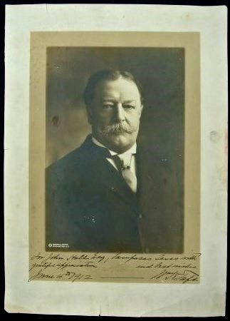 William Taft (1857-1930) Autographed Photograph: Original photograph of William Howard Taft, 27th President of the United States (1909-1913), autographed, inscribed, and dated June 4, 1912. Photograph by Harris & Ewing, Washington, D.C. 13 3/4 x 9 3