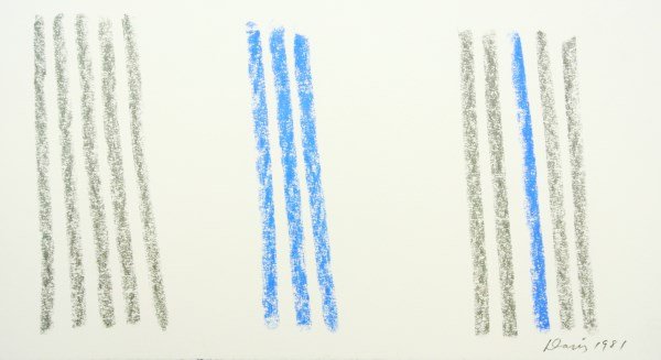 Gene Davis (1920-1985) Pastel On Paper: Original pastel, untitled, by/attributed to Gene Davis (1920-1985). Signed and dated 1981, lower right. 9 3/4 x 18 inches. Very good condition. Unframed.[Gene] Davis was born in Washington D.C. in 192