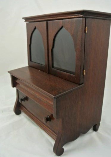 Miniature Secretary, Circa 1900: Hand made miniature secretary. Probably English or American, circa 1900. H. 11 inches. W. 8 1/2 inches. D. 5 3/4 inches.