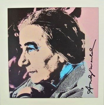 Andy Warhol (1928-1987) "Golda Meir": "Golda Meir" by Andy Warhol (1928-1987). Small book-format print signed along right hand margin. 8 3/8 x 8 3/8 inches. Excellent condition. Unframed.