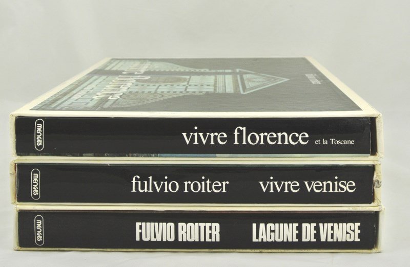 Italian Architecture Books: Group of three books and slipcases.