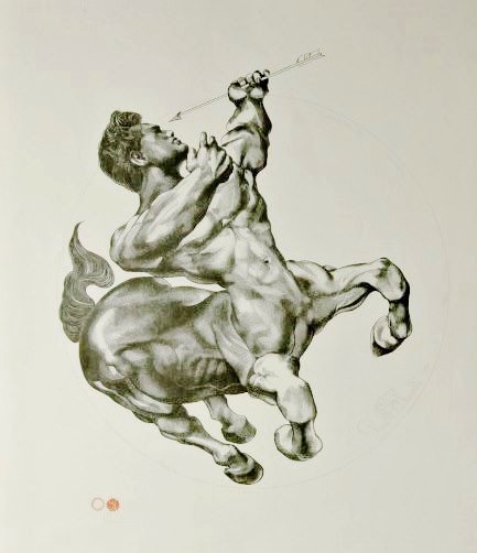Kenneth Kendall (1921-2006) Signed Print: Original print, Centaur, by Kenneth Kendall (1921-2006). Signed and dated 1952. 26 x 20 1/4 inches. Some minor creasing to one edge (not affecting the print.) Unframed.