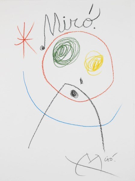 Joan Miro (1893-1983) Crayon Drawing (1 of 2)