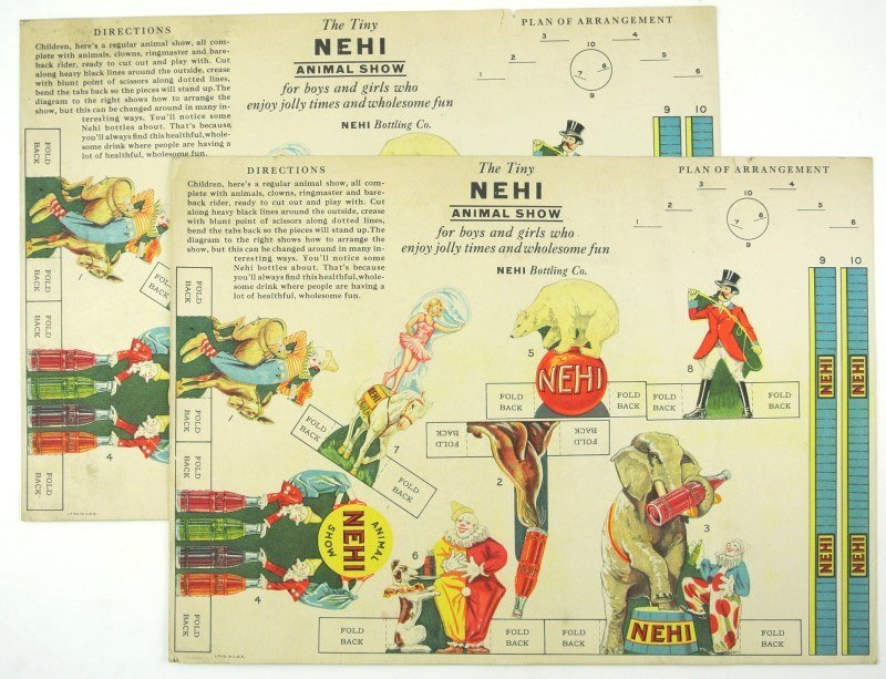 Nehi Soda Animal Show, Circa 1928-40: Nehi soda "Animal Show" advertising or promotional gift, circa 1928-40.