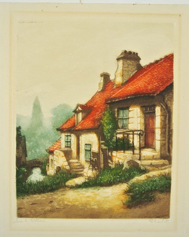 1935 Color Engraving By Camilla Lucas (1 of 2)