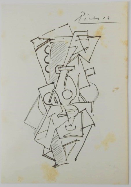 Pablo Picasso (1881-1973) Cubist Drawing (1 of 2)