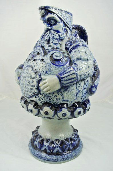 Salt Glaze Figural Jug, German, 19th Century (1 of 3)