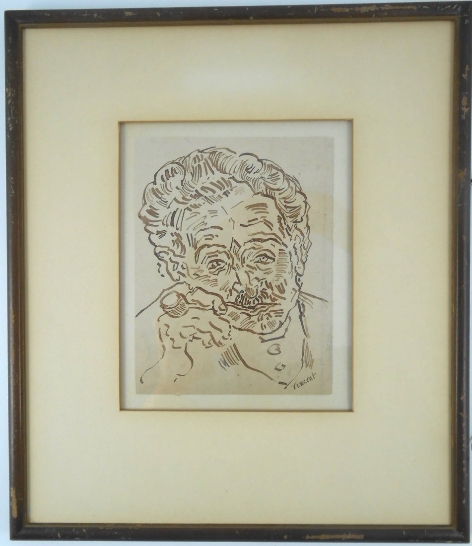 Vincent Van Gogh (1853-1890) Pen & Ink Drawing (1 of 2)