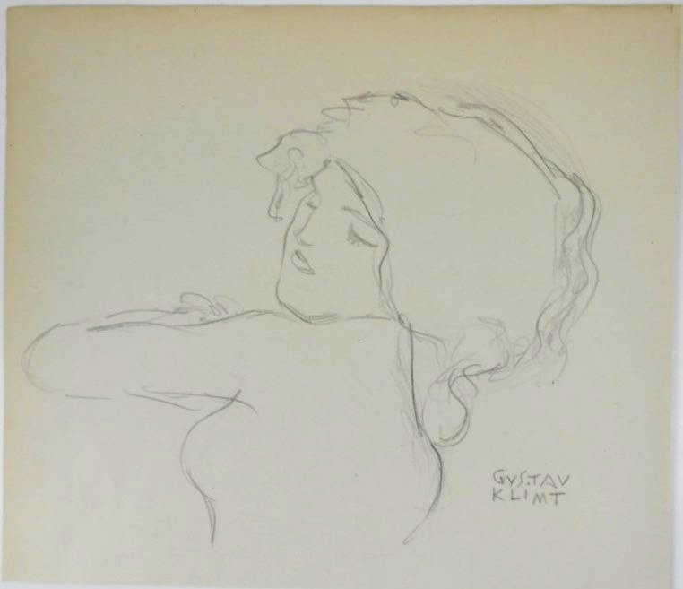 Gustav Klimt (1862-1918) Pencil Drawing (1 of 2)