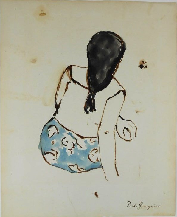 Paul Gauguin (1848-1903) Tahitian Watercolor (1 of 3)