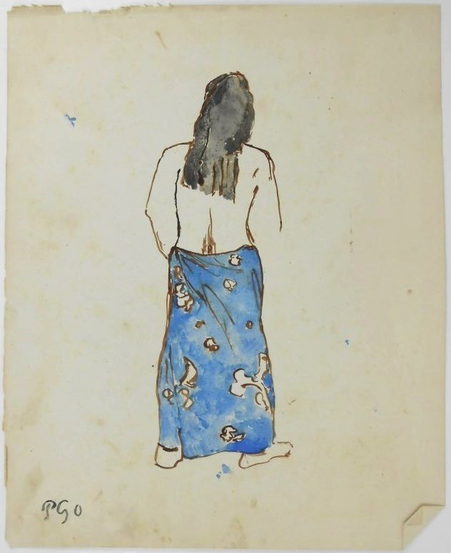 Paul Gauguin (1848-1903) Tahitian Watercolor (1 of 2)