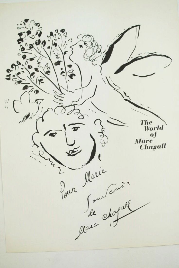 Marc Chagall (1887-1985) Souvenir Ink Drawing (1 of 3)
