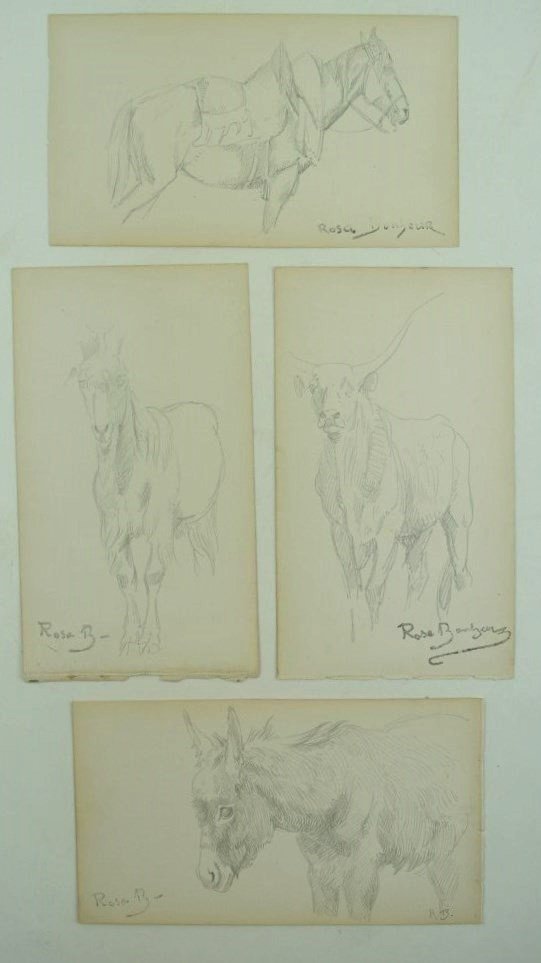 Rosa Bonheur (1822-1899) Pencil Drawings (4) (1 of 5)