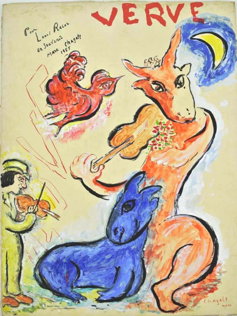 Marc Chagall (1887-1985) Gouache On Verve Cover (1 of 5)