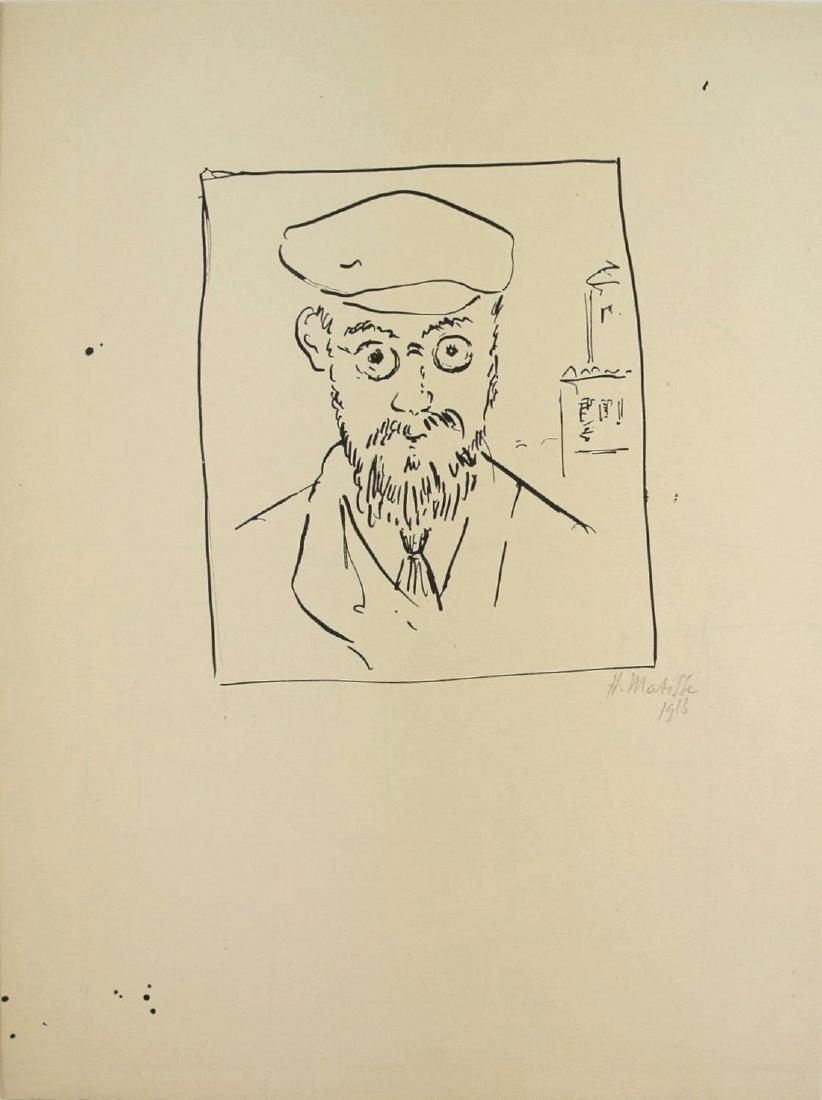 Henri Matisse Ink Drawing, Self Portrait, Morocco (1 of 3)
