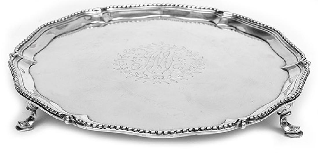 Queen Anne Sterling Footed Card Tray (1 of 7)