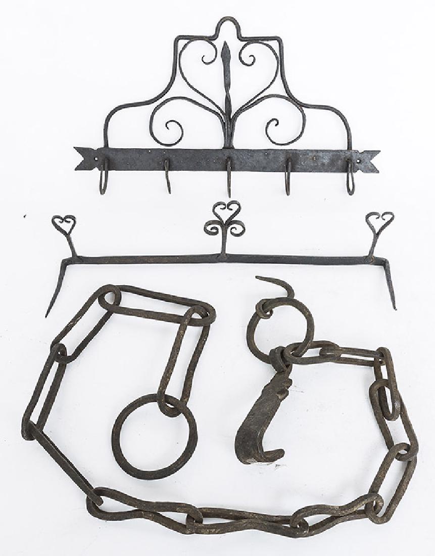 Two American Wrought Iron Hanging Racks, Plus (1 of 7)