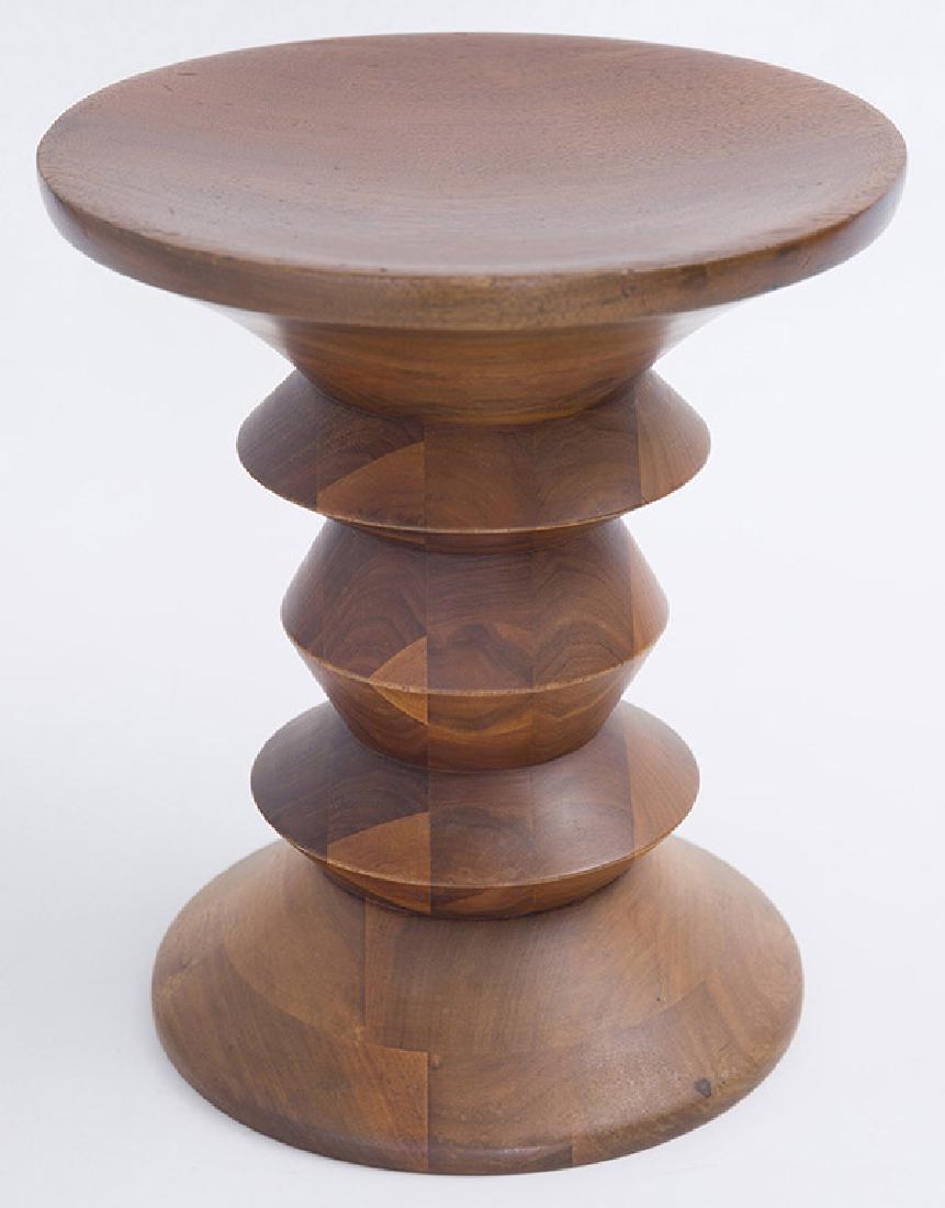 Charles and Ray Eames Time Life Stool: Stool, Herman Miller, 1960. Walnut 13 dia x 15h Provenance: The Jonas Meyer Karp Collection