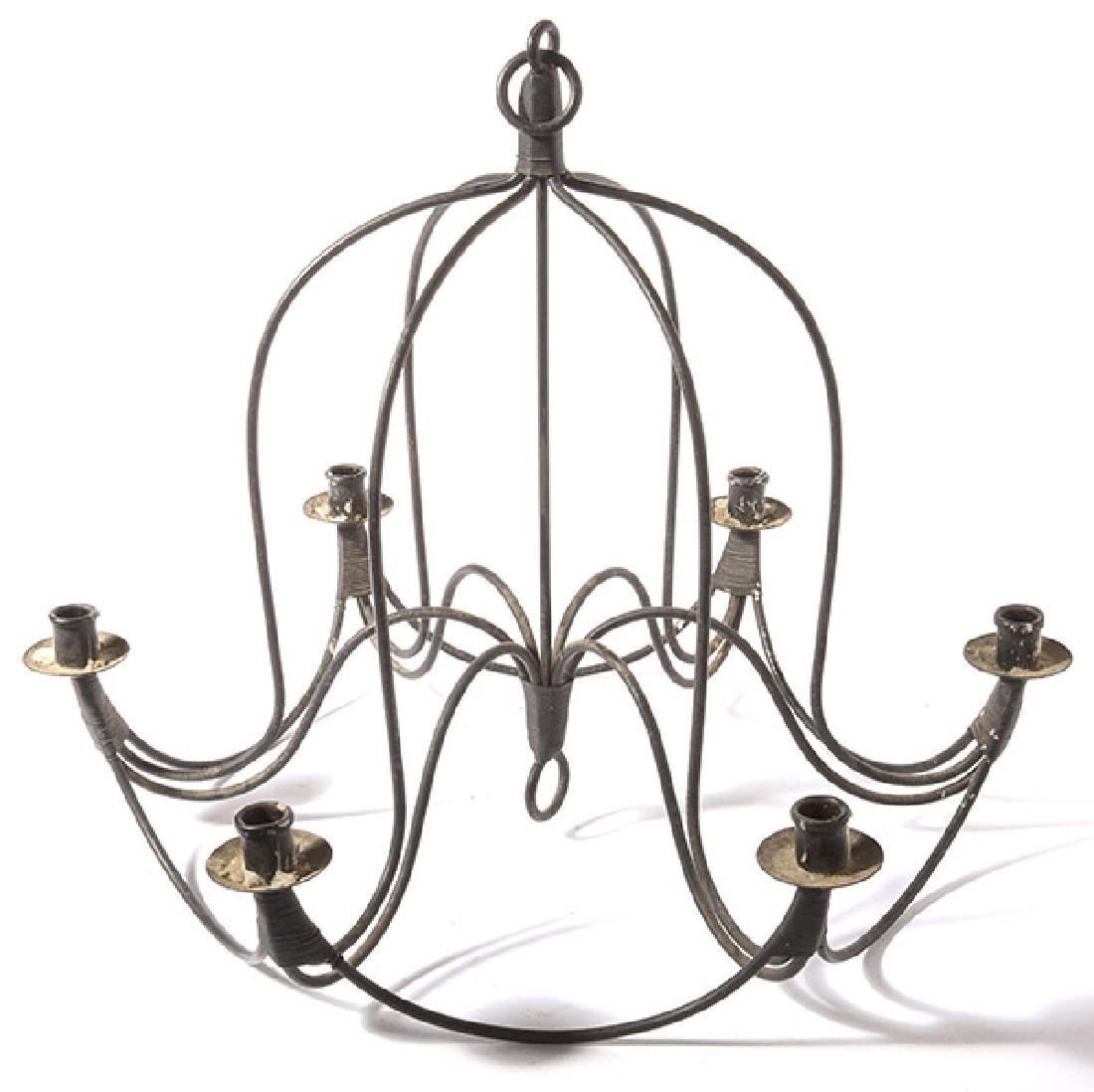 Arthur Umanoff Chandelier: Chandelier, Branches Iron, wire, Lightolier 1960's 25w x 25d x 23h