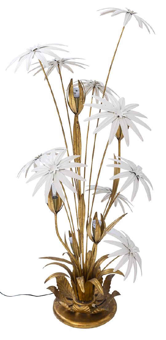 Outstanding Gilt & Enamel Floral Floor Lamp (1 of 10)