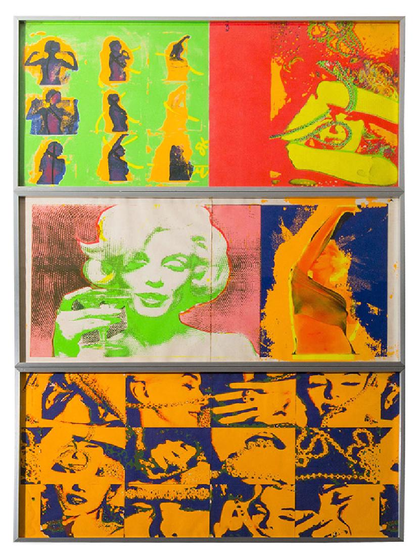 Bert Stern (1929-2013) Silk Screens (New York): Five Silk screens on paper titled,"The Last Sitting." 11 x 22 image size.