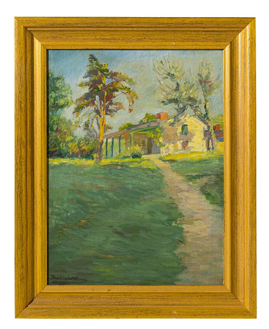 Dixie Seldon (1871-1936) Oil (Cincinnati): Oil on board, untitled, sunny day landscape. Signed lower left. Dated to verso when it was gifted to family member as a wedding present. 16 x 12 sight.