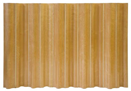 Charles & Ray Eames FSW-10: Folding screen wood, eight panels. (80w x 68h) Herman Miller, USA, 1950. Ash plywood, and canvas. Literature; Eames Design; The Work of the Office of Charles & Ray Eames, Neuhart, Neuhart and Eames,