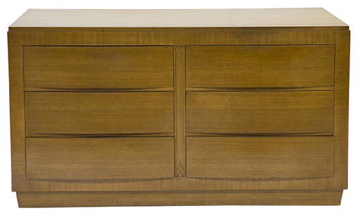 Eliel Saarinen Dresser: Dresser, Rway. Eight drawers. 1940's Mahogany, castors. 60w x 22 1/4d x 34 3/4h.