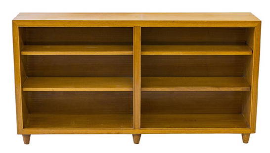 Rare Edward Wormley Bookcase: Double bookcase. Dunbar. 1940's. Mahogany. 60w x 12d x 32 1/2h.