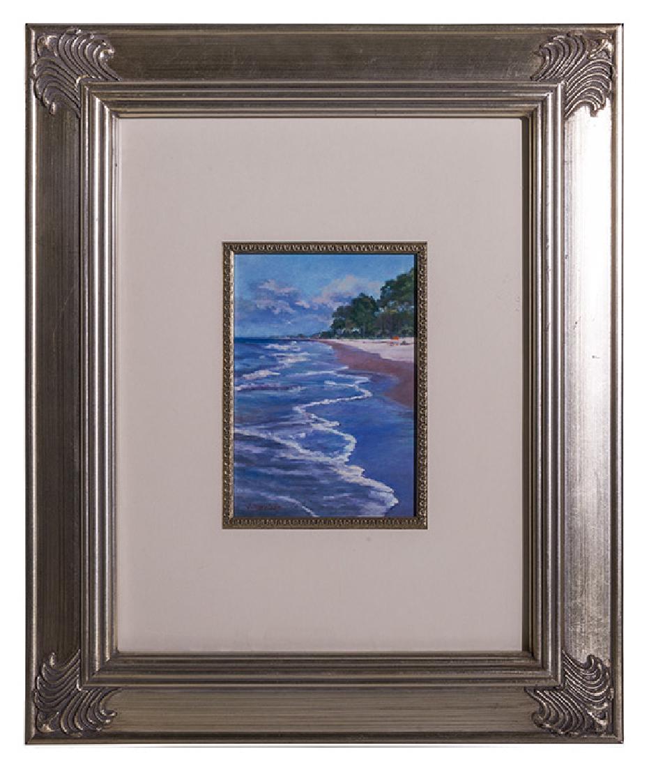Janice Haralson (20th Century) Oil: Oil on board. "Sea Island Shore" (Georgia). Signed lower left. 6 3/4 x 4 1/2 sight.