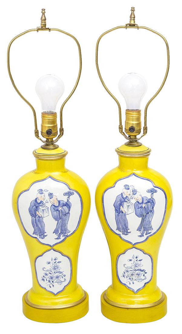 Pair of Porcelain Asian Lamps (1 of 6)