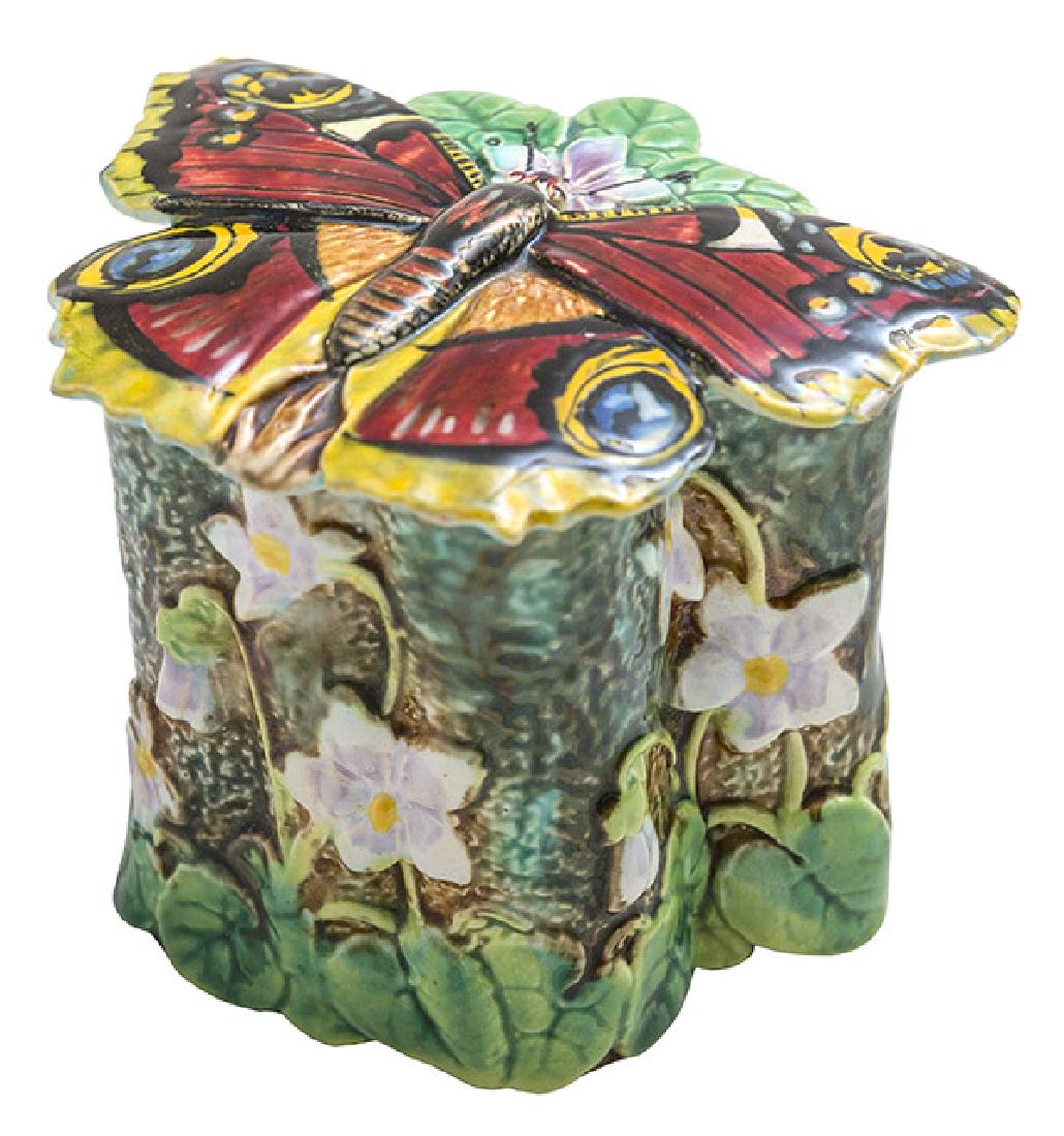 Rare George Jones Majolica Butterfly Box (1 of 15)