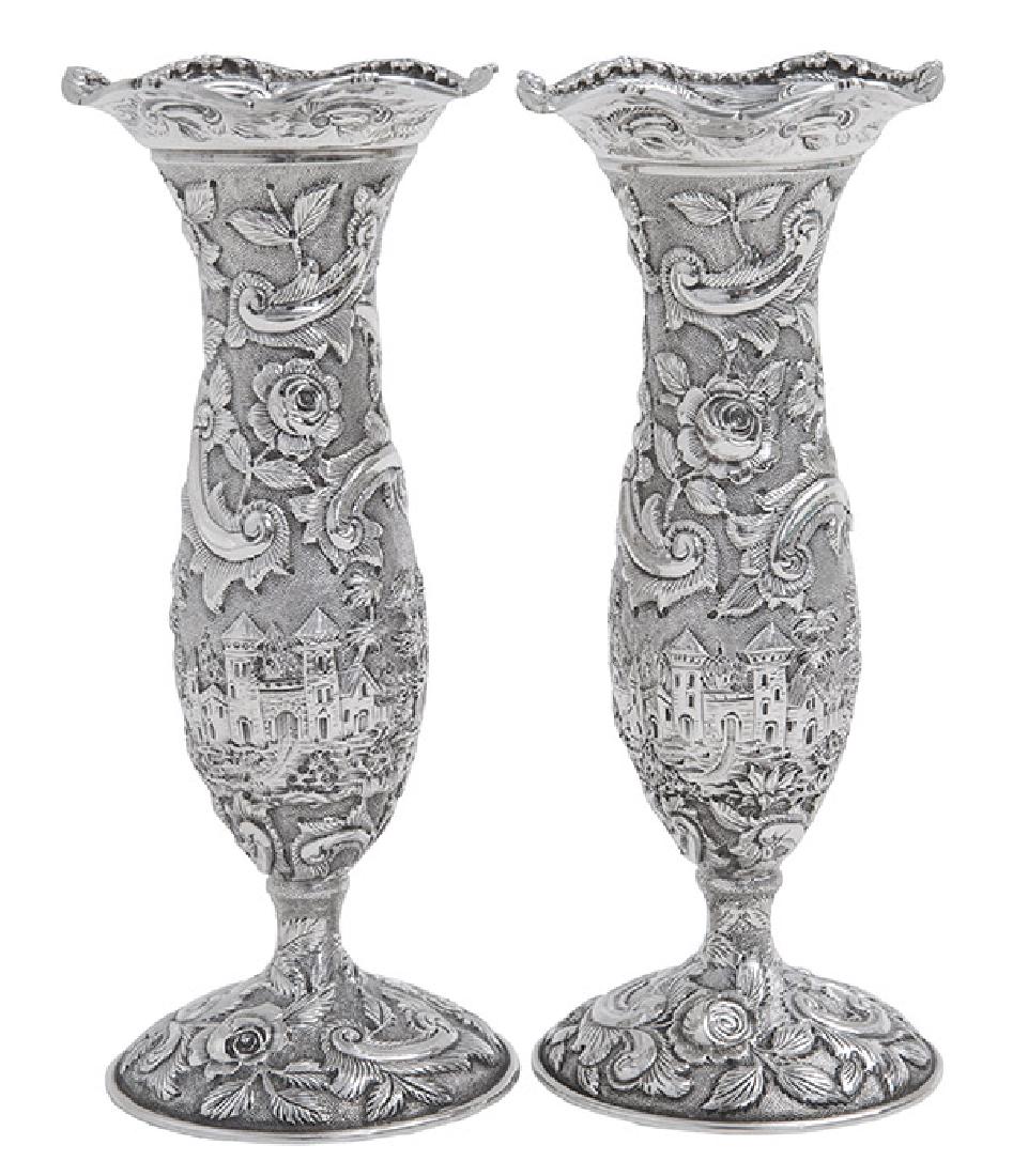 Pair of Sterling Silver Loring Andrews "Castle Pattern" (1 of 7)