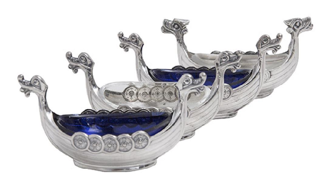 Sterling Silver Viking Ship Salts (1 of 6)