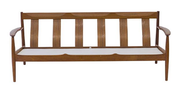 Grete Jalk Sofa: Sofa. France and Son. Demark, 1960's. Teak. No cushions. 75 1/2w x 28d x 30 1/2h.