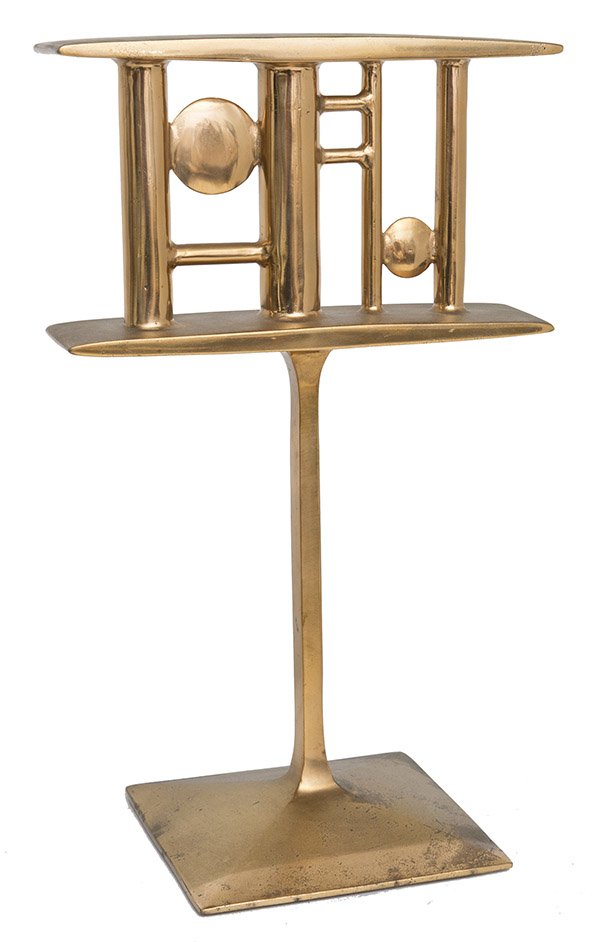 Edgar Tafur(Born 1929) Sculpture(Latin America/OH): Sculpture, 1950, cast bronze. Stamped signature E. Tafur.11 3/4w x 8d x 19 3/4h.