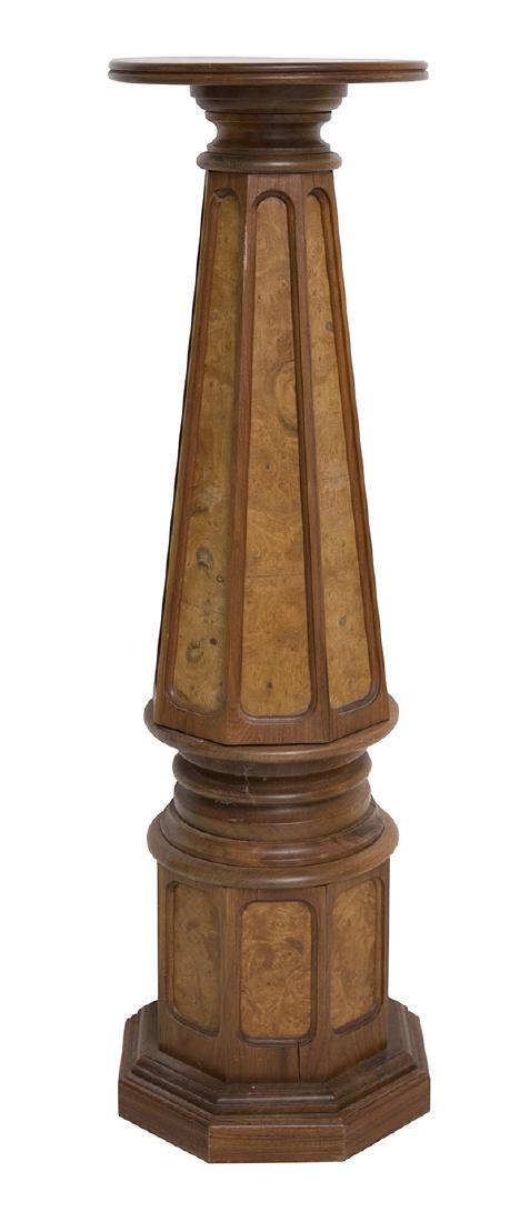 Walnut and Burled Maple Pedestal (1 of 10)