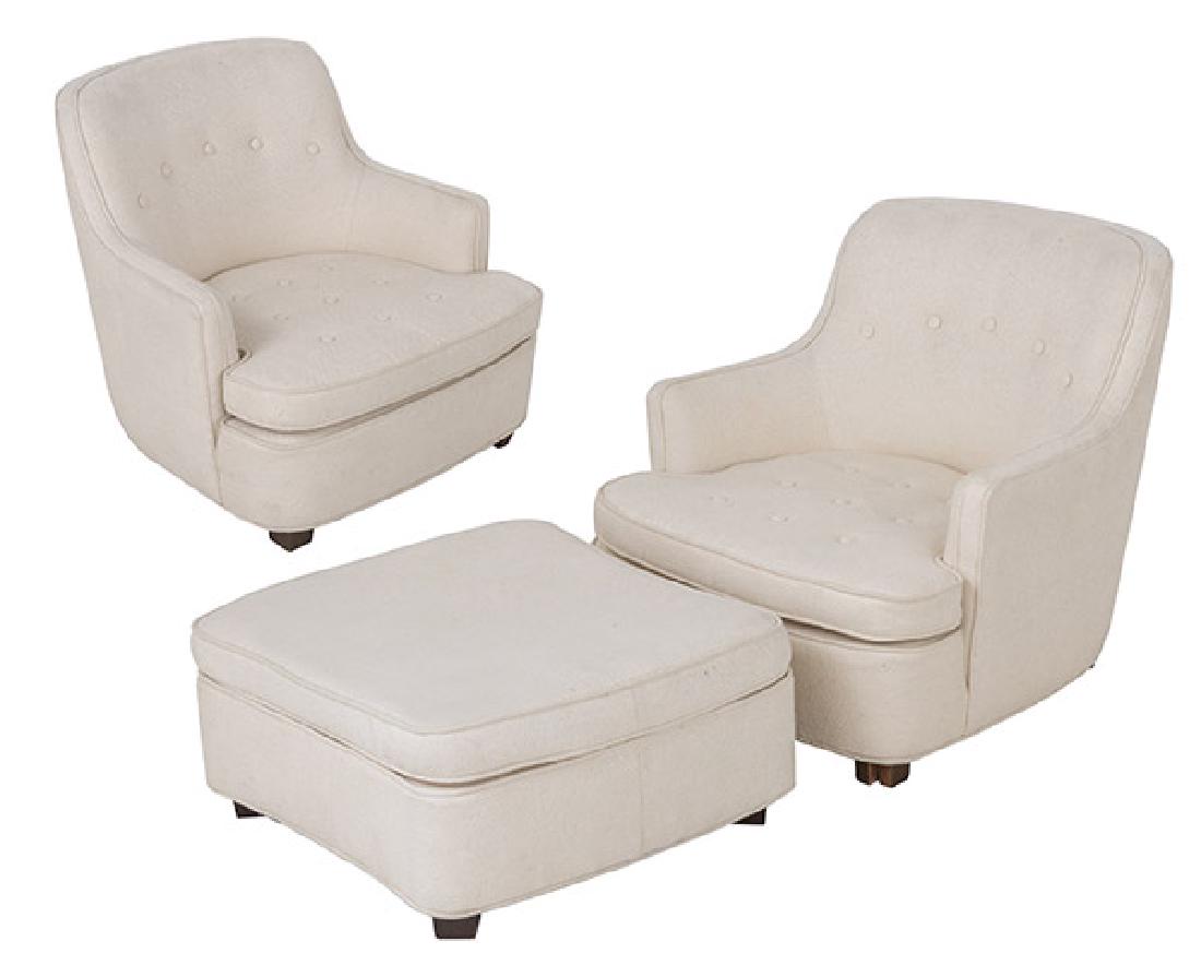 Edward Wormley Lounge Chairs and Ottoman (1 of 11)