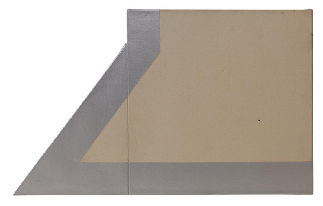 Ted Stamm (1922- 1997) Acrylic (USA): Acrylic on canvas, "Much Appreciation". Toni Burkhead Gallery label, Ted Stamm 1983 Stamp to stretcher. Signature, title and date to verso. 22 x 32 3/4 sight.