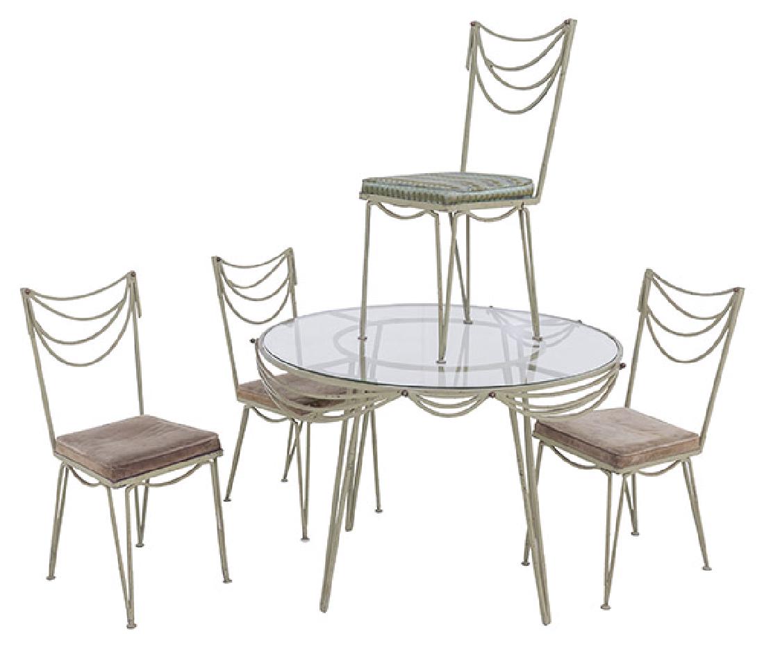 Unusual Draping Apron Wrought Iron Table and Chairs (1 of 9)