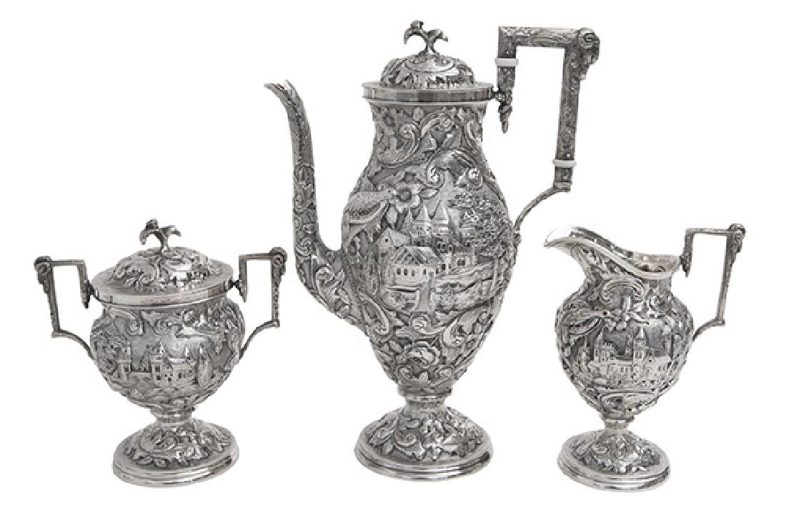 Loring Andrews "Castle"Pattern Sterling Hot Tea Service (1 of 10)