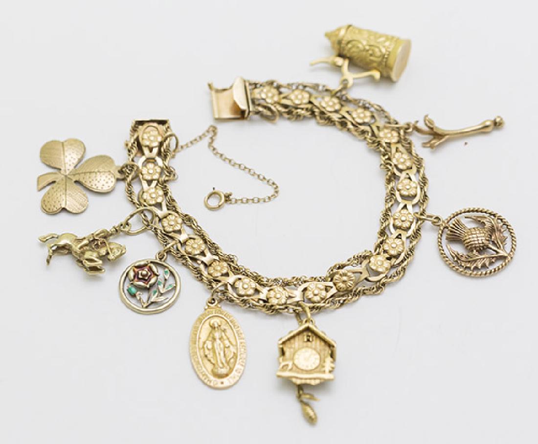 14K Gold Charm Bracelet with Eight Charms (1 of 17)