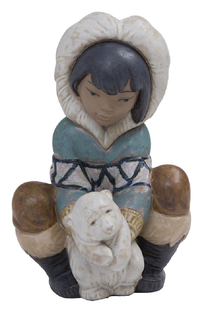 lladro eskimo boy with polar bear