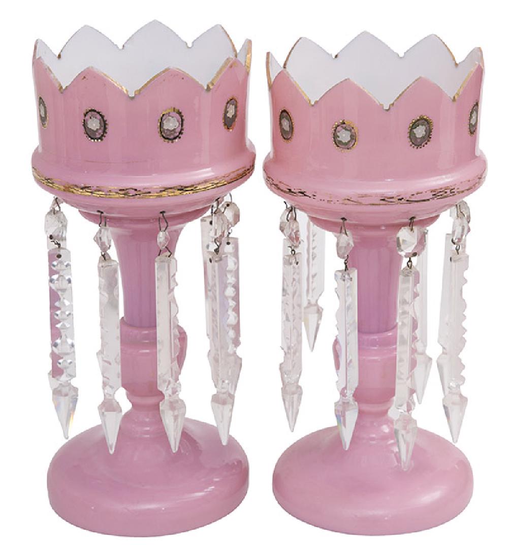 Pink Bristol Glass Lusters (1 of 6)