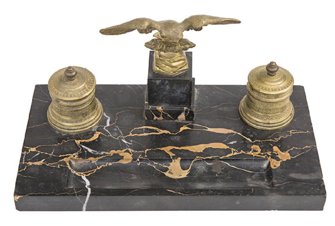 Marble and Bronze Inkwell (1 of 7)