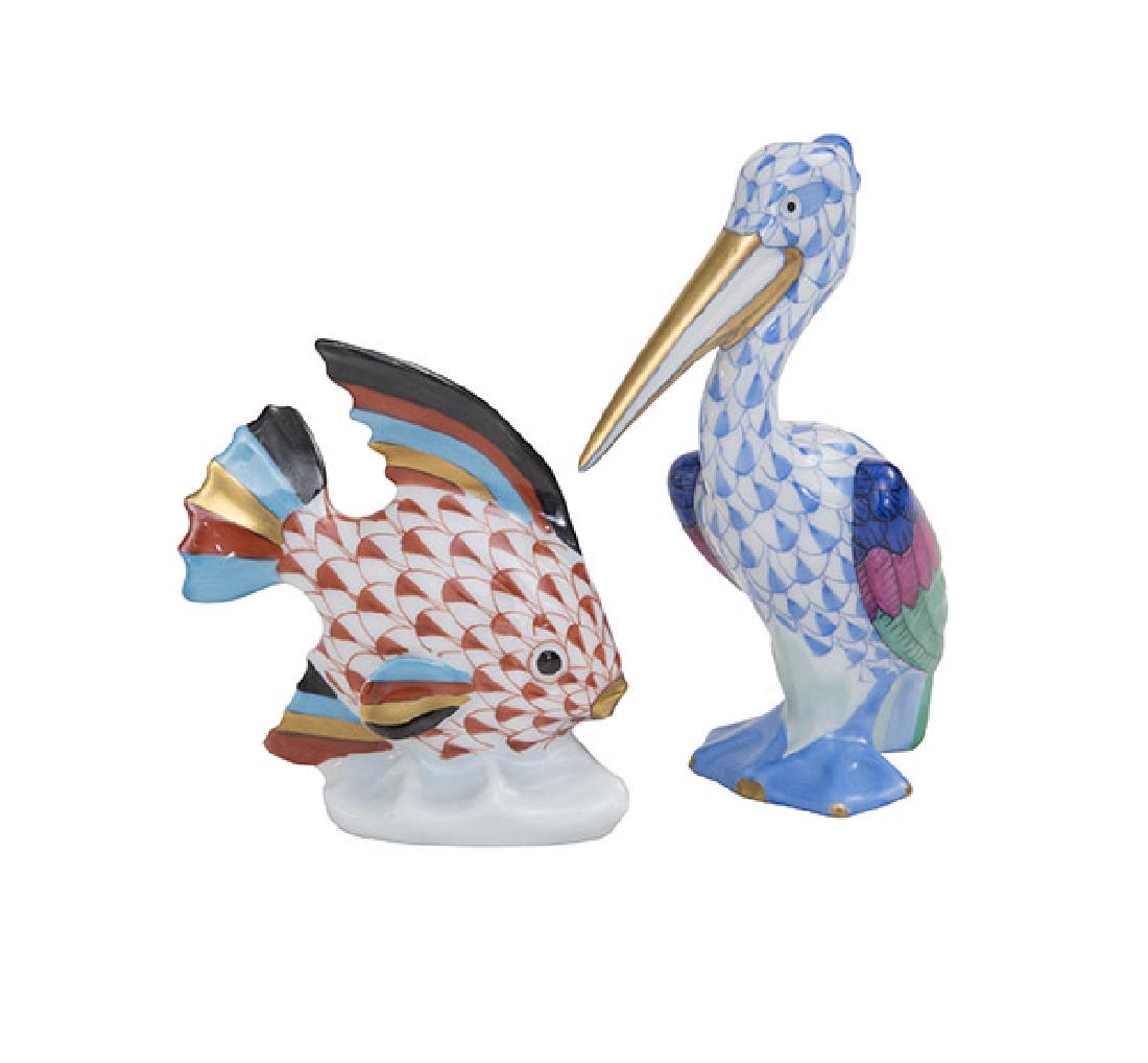 Herend Hungary Pelican and Fish (1 of 4)